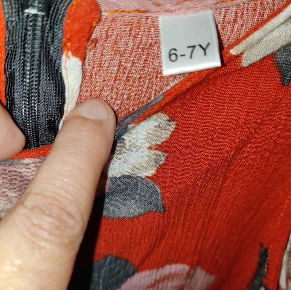 ***Girls Pat Pat Floral Summer Dress - Picture 3 of 6